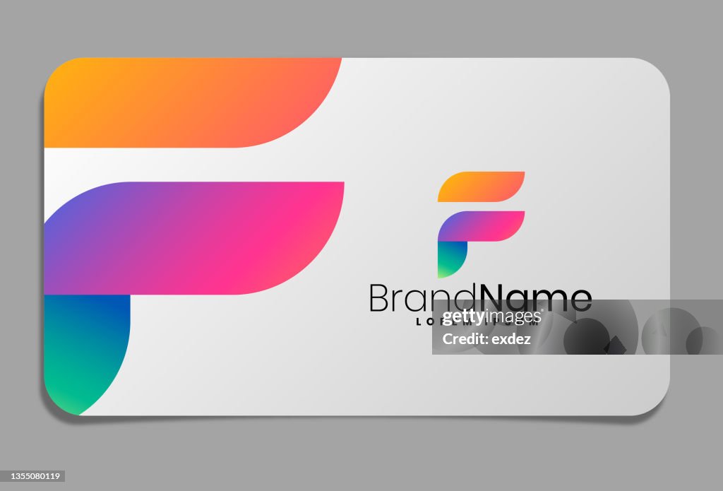 Letter F Logo on business card