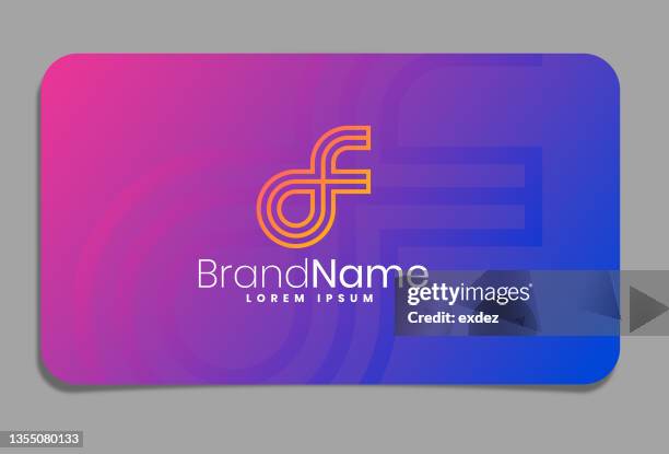 letter f logo on business card - fs stock illustrations