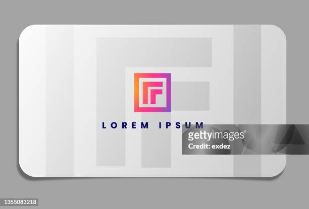 letter f logo on business card - f stock illustrations