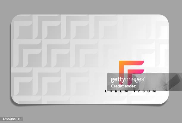 buchstabe f logo auf visitenkarte - f stock-grafiken, -clipart, -cartoons und -symbole