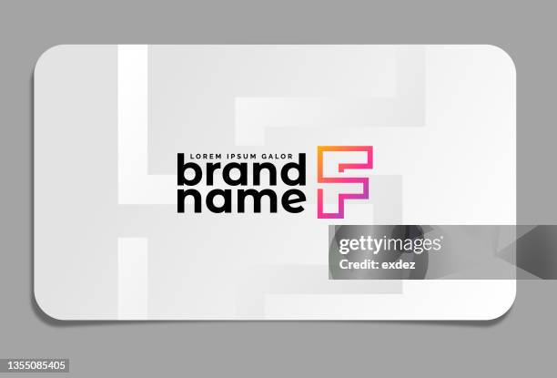 letter f logo on business card - f stock illustrations