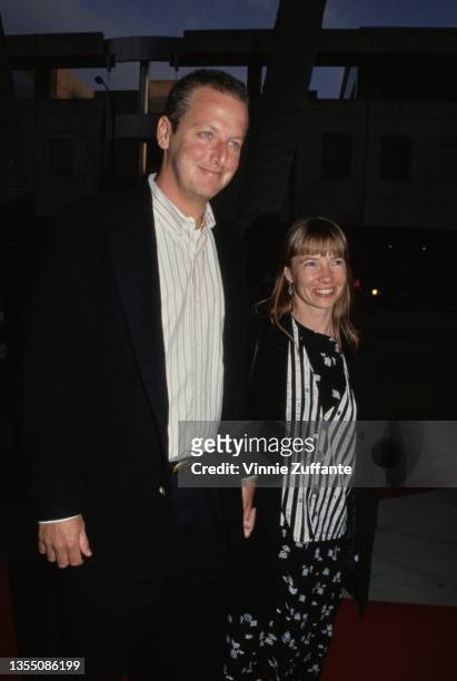 American actor Daniel Stern and his wife Laure attend the premiere of 'Forget Paris' held at the Samuel Goldwyn Theater in Beverly Hills, California,...