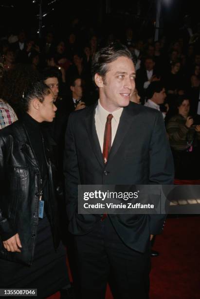 American comedian and television host Jon Stewart attends the 12th Annual American Comedy Awards, held at the Shrine Auditorium in Los Angeles,...