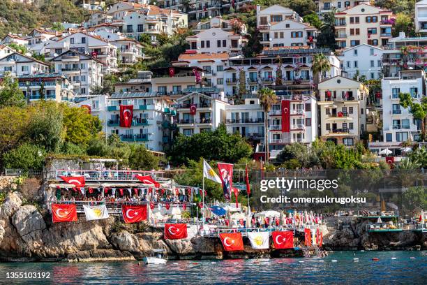 traditional republic day celebrations in kas district, antalya, turkey - 29 ekim stock pictures, royalty-free photos & images