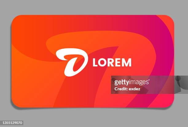letter d logo on business card - business card design stock illustrations