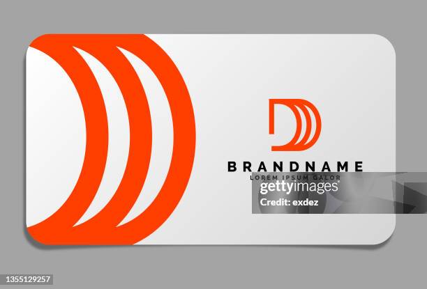 letter d logo on business card - letter d stock illustrations