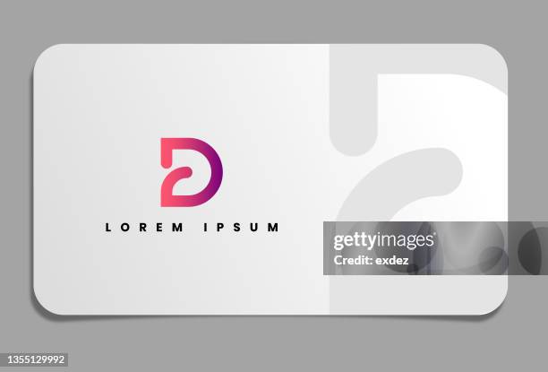 letter d logo on business card - d stock illustrations