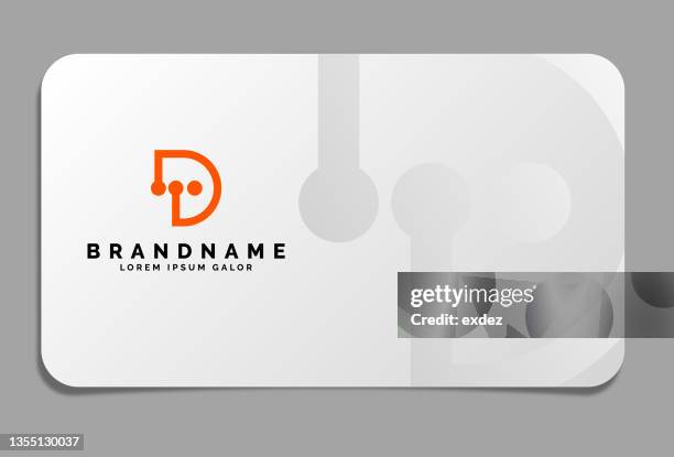 letter d logo on business card - d stock illustrations