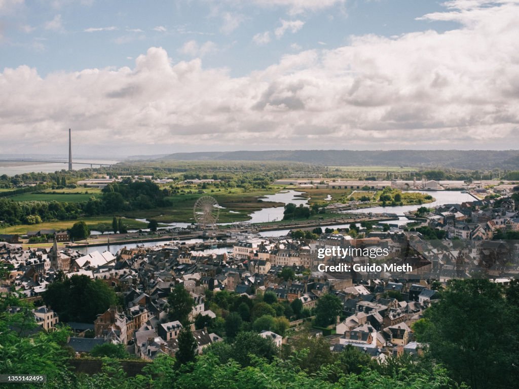 Arial view over Honfleur ,France.