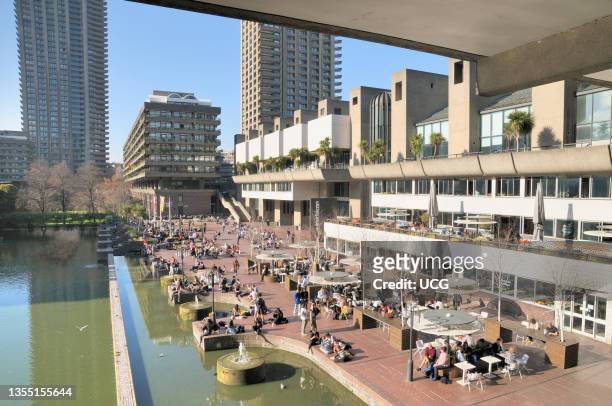 The Barbican Centre and Lakeside Terrace on the Barbican Estate in the City of London.