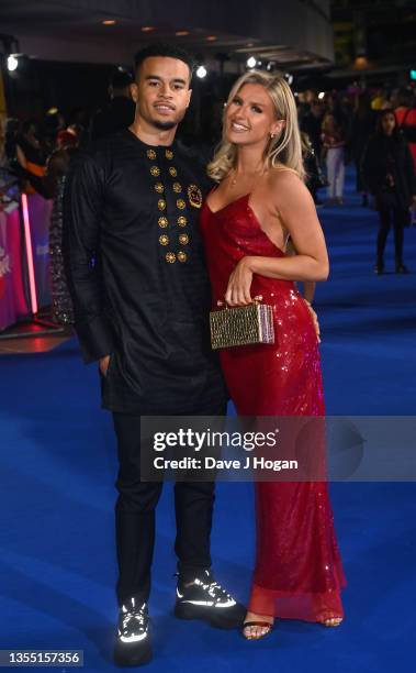 Toby Aromolaran and Chloe Burrows attend ITV Palooza! at The Royal Festival Hall on November 23, 2021 in London, England.