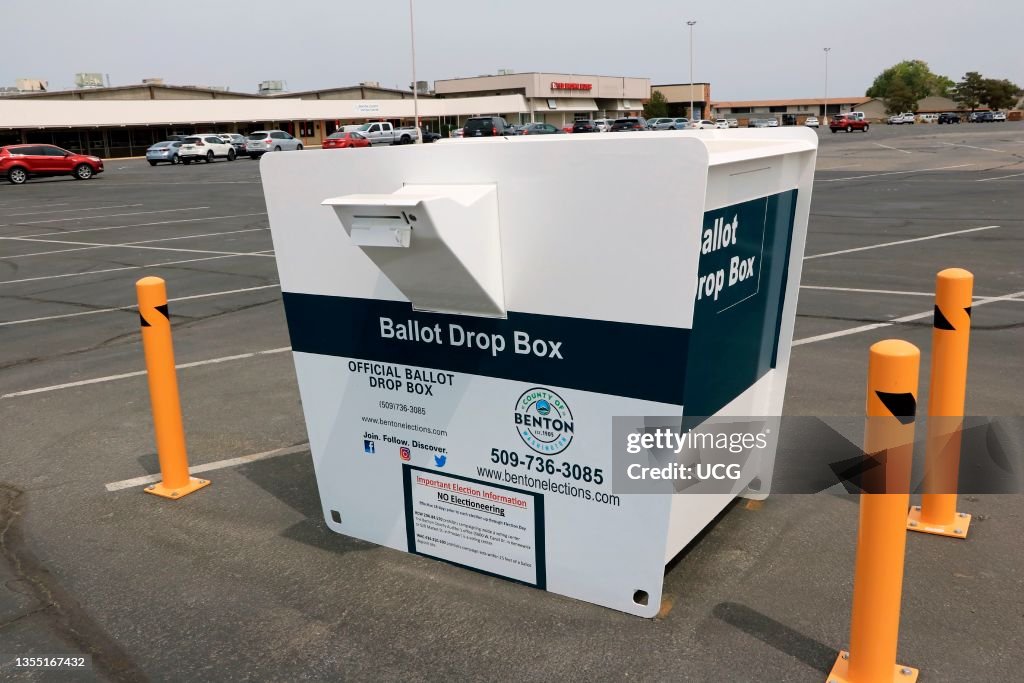 Official ballot drop box in Kennewick in Benton County Washington state