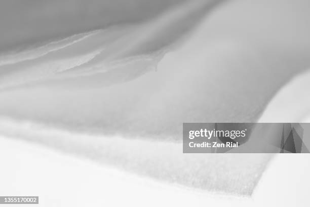 white facial tissue paper focused on edges against white background - tissue stockfoto's en -beelden