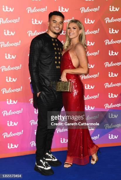 Toby Aromolaran and Chloe Burrows attend ITV Palooza! at The Royal Festival Hall on November 23, 2021 in London, England.