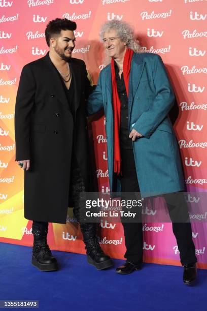 Adam Lambert and Brian May attend ITV Palooza! at The Royal Festival Hall on November 23, 2021 in London, England.