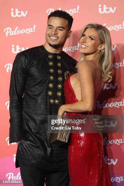 Toby Aromolaran and Chloe Burrows attend ITV Palooza! at The Royal Festival Hall on November 23, 2021 in London, England.