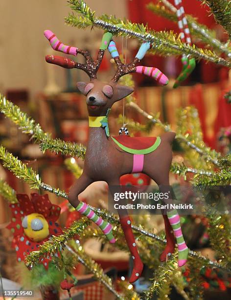 christmas ornament at mistletoe market - neikirk stock pictures, royalty-free photos & images