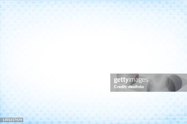 stockillustraties, clipart, cartoons en iconen met empty blank pastel faded pale very light sky blue and  white coloured grunge textured paper horizontal spotted vector backgrounds like textured paper with texture and aberrations or creases all over with a pattern of abstract small polka dots - blue sky