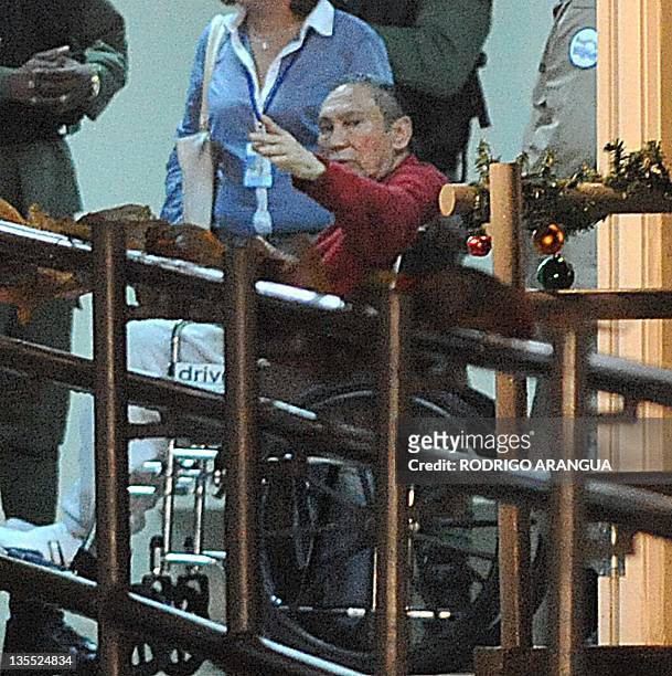 Former Panamenian dictator Manuel Noriega after arrive at the Renacer prison, 25 km south east of Panama City, on December 11, 2011. Panamanian...