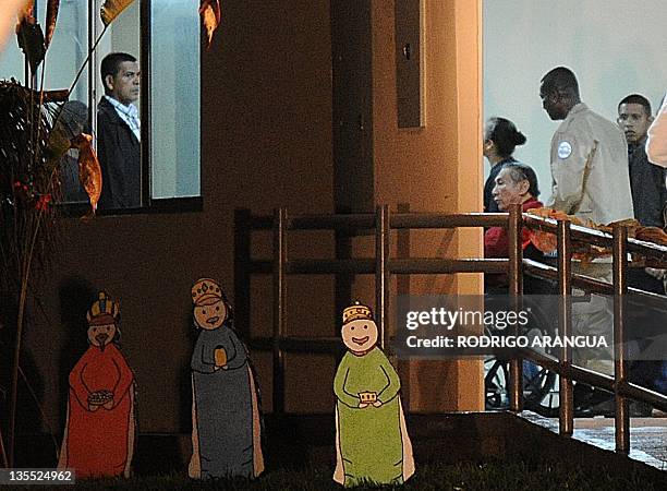 Former Panamenian dictator Manuel Noriega after arrive at the Renacer prison, 25 km south east of Panama City, on December 11, 2011. Panamanian...