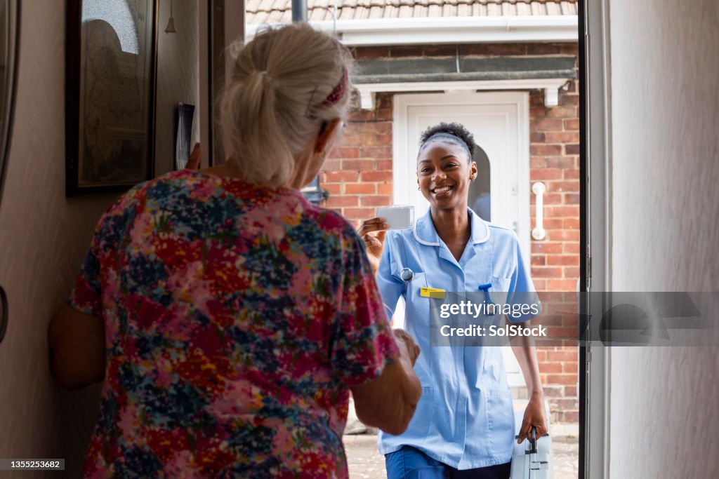 Community Nurse Arriving