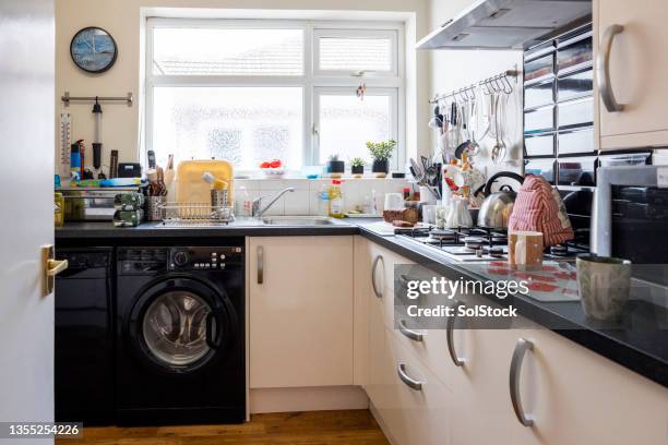 kitchen interior - cluttered stock pictures, royalty-free photos & images