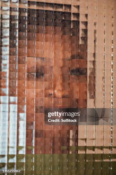 standing behind the glass - distorted stock pictures, royalty-free photos & images