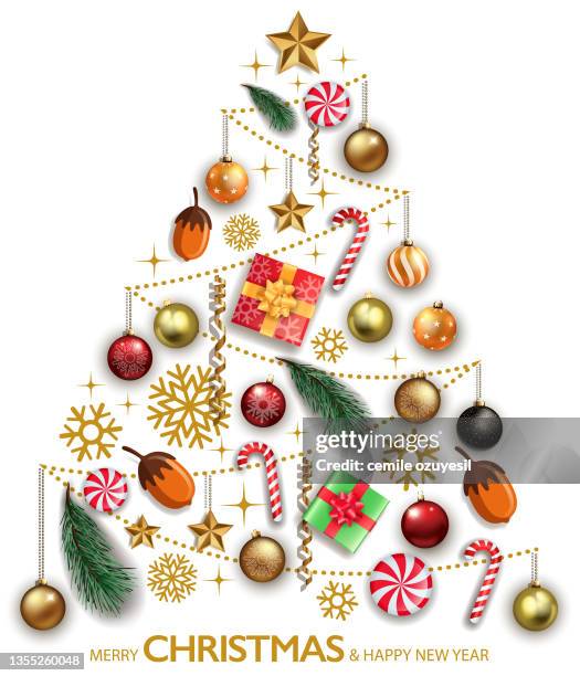 christmas tree shiny - postcard background stock illustrations