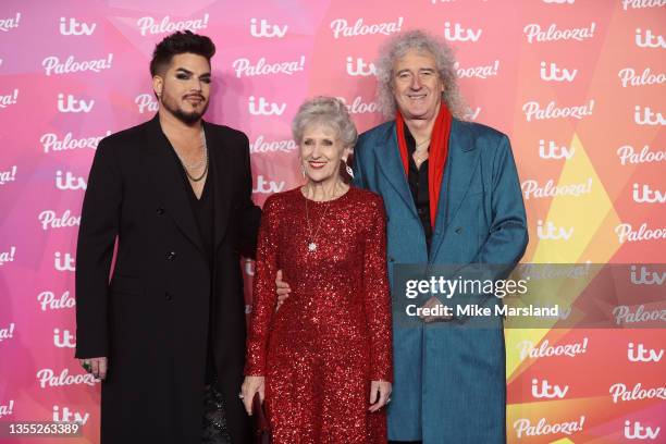 Brian May, Anita Dobson and Adam Lambert attend ITV Palooza! at The Royal Festival Hall on November 23, 2021 in London, England.