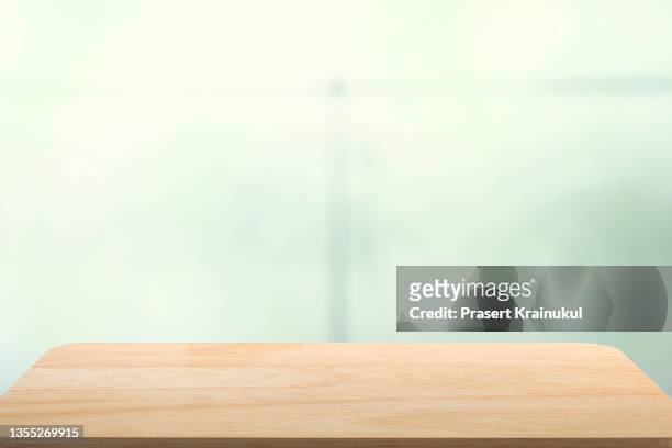 empty wood table top, counter, desk background - tavolo foto e immagini stock