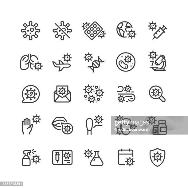 virenzeilensymbole bearbeitbarer strich - antiseptikum stock-grafiken, -clipart, -cartoons und -symbole