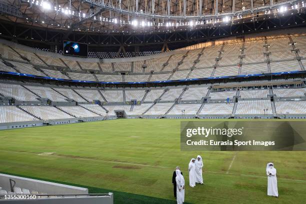 General View Of Lusail Iconic Stadium Field and Stands on November 17, 2021 in Lusail City, Qatar.