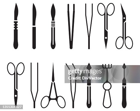 Surgical instruments icon set Surgical instruments icon set