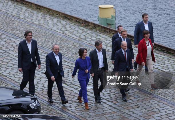 Leading members of the coalition parties, including Christian Lindner of the German Free Democrats , Olaf Scholz of the German Social Democrats and...