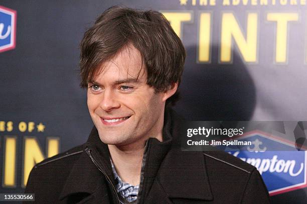 Actor Bill Hader attends the "The Adventures of TinTin" New York premiere at the Ziegfeld Theatre on December 11, 2011 in New York City.