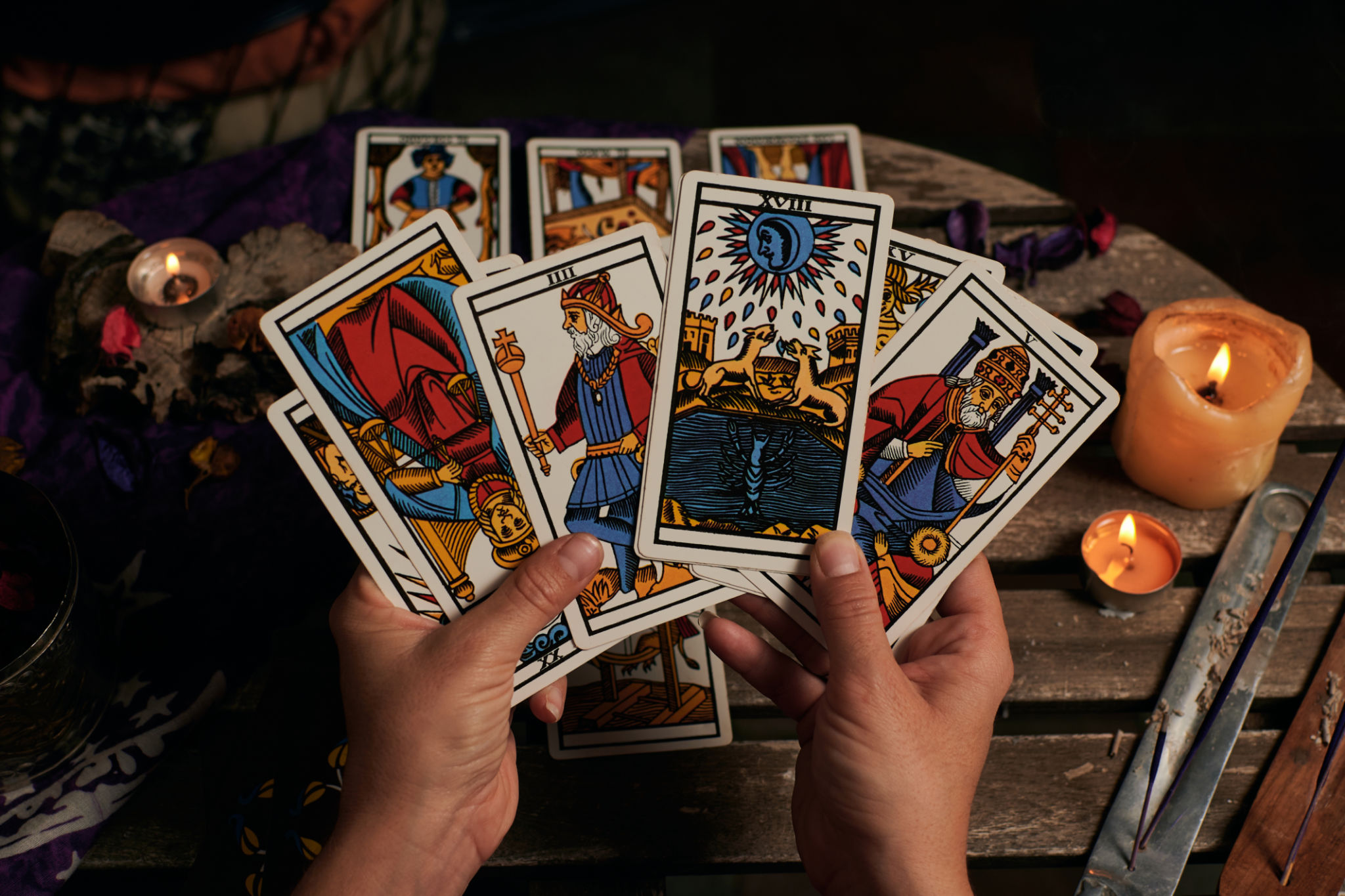 people with tarot cards