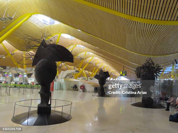 Terminal in the Adolfo Suarez Madrid-Barajas Airport on november 10, 2021 in Madrid, Spain.