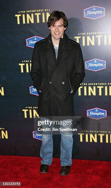Actor Bill Hader attends the "The Adventures of TinTin" New York premiere at the Ziegfeld Theatre on December 11, 2011 in New York City.