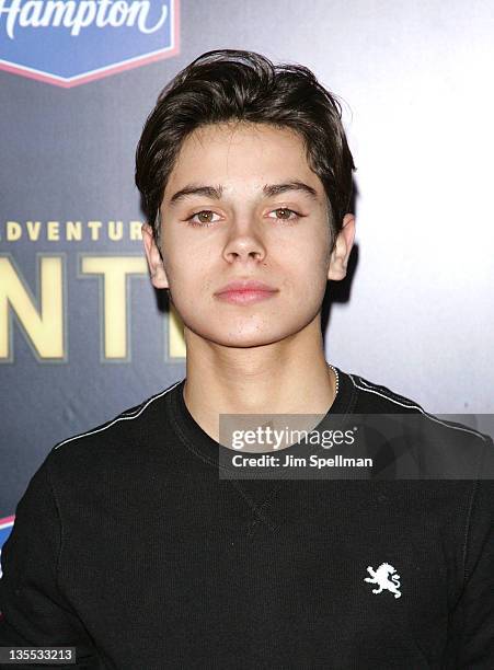 Actor Jake T. Austin attends the "The Adventures of TinTin" New York premiere at the Ziegfeld Theatre on December 11, 2011 in New York City.