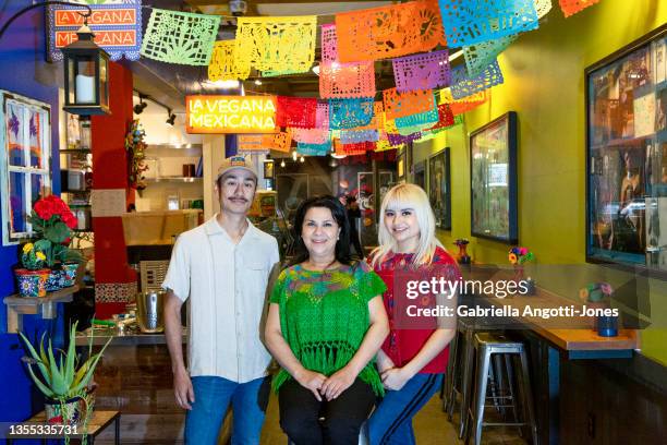 Restaurateurs Alejandro Sierra, Loreta Ruiz and Loreta Sierra are photographed for Los Angeles Times on March 13, 2020 in Santa Ana, California....