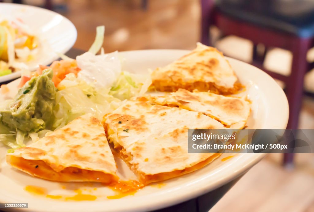 Close-up of food in plate on table