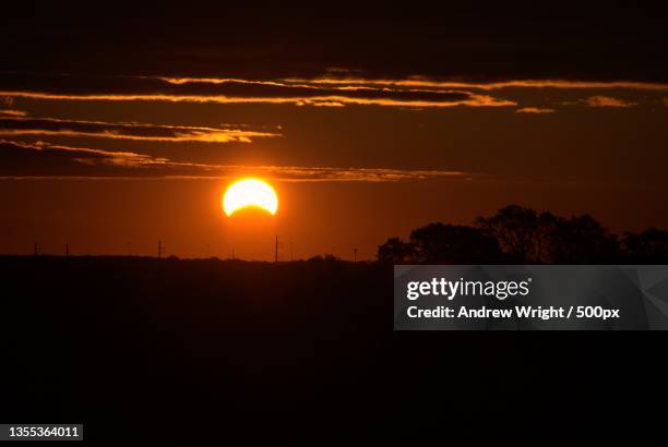 scenic view of silhouette of landscape against sky during sunset,newark,delaware,united states,usa - newark stock pictures, royalty-free photos & images