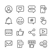 Social Media Icons — Monoline Series