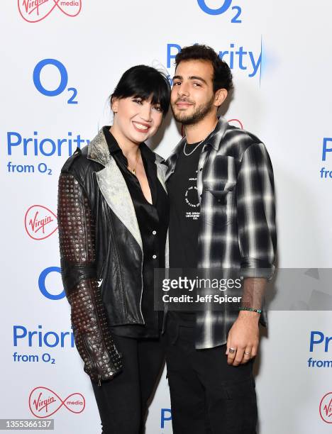 Daisy Lowe and Jordan Saul attend an exclusive Wizkid performance for Priority at O2 Forum Kentish Town on November 24, 2021 in London, England. The...