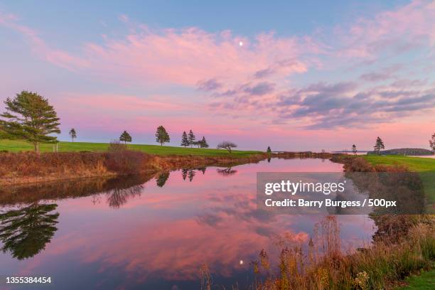 scenic view of lake against sky during sunset,chester,nova scotia,canada - chester nova scotia stock pictures, royalty-free photos & images