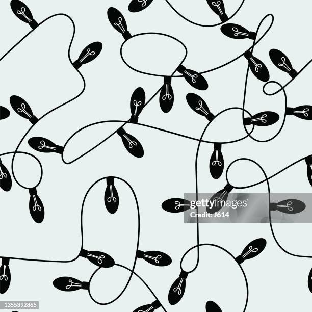 seamless string of  lights - christmas lights vector stock illustrations