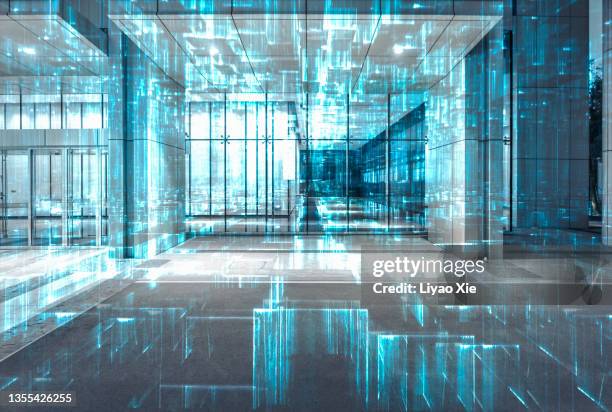 furturist night cityscape abstract - big data center stock pictures, royalty-free photos & images