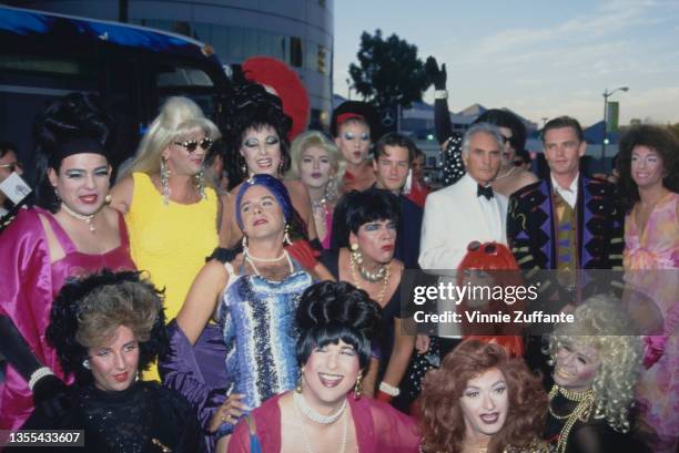 Australian actor Guy Pearce, British actor Terence Stamp, and Australian film director Stephan Elliott attend the Hollywood premiere of 'The...