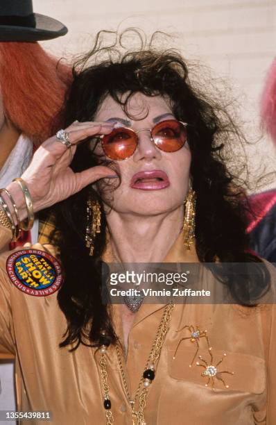 American astrologer Jackie Stallone attends 'The Greatest Show on Earth' performed by the Ringling Brothers and Barnum & Bailey Circus, held at the...