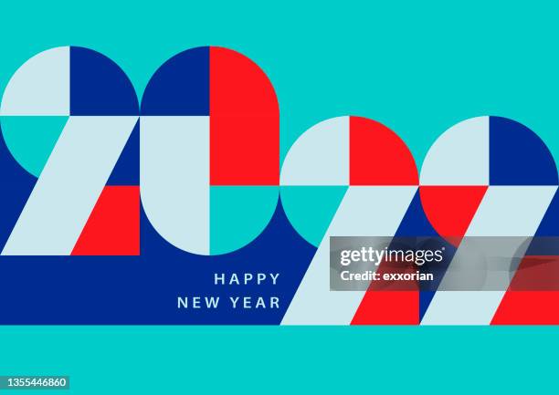 2022 new year typography - green parade stock illustrations